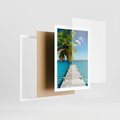 Plakat w ramie 50x70 - Hawajskie Palmy - palma, morze - rama biała