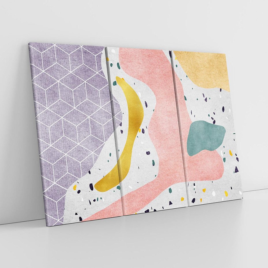 Obraz na płótnie 120x80 - Eklektyczny Mix - kolaż, pastelowe abstrakcyjne plamy