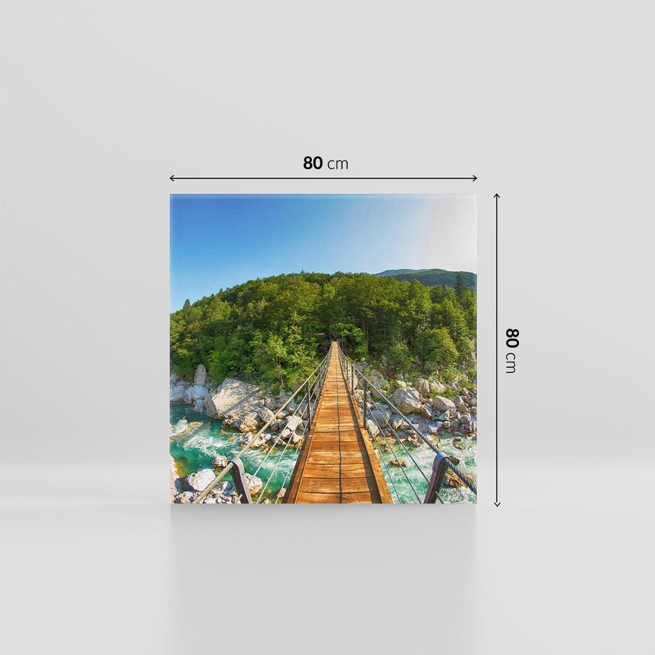 Obraz na płótnie 80x80 - Most w górach: siła natury - most, góry