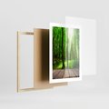 Plakat w ramie 30x40 - Spacer po urokliwej dróżce w lesie - las, dróżka - rama drewno