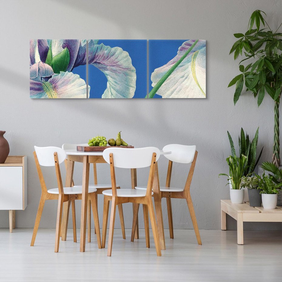 Obraz na płótnie 90x30 - Rapsodia malarskich gestów - wielkie kwiaty, zbliżenie