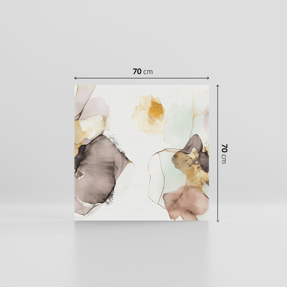 Obraz na płótnie 70x70 - Nowoczesne Elegancje - akwarela, złote linie i plamy