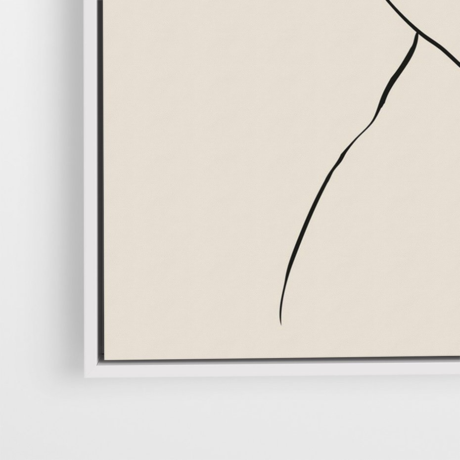 Obraz w ramie 50x70 - Bezkresny Taniec - kobieta, szkic - rama biała