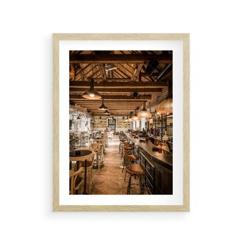 Plakat w ramie 50x70 - Smak i styl - restauracja, architektura - rama drewno