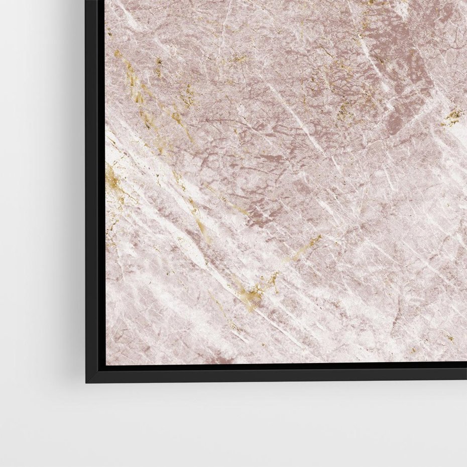 Obraz w ramie 50x50 - Wyjątkowa Stylizacja - marmur, złoto - rama czarna