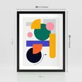 Plakat w ramie 40x50 - Przestrzenne Innowacje - nowoczesna sztuka, geometryczna kolorowa grafika - rama czarna