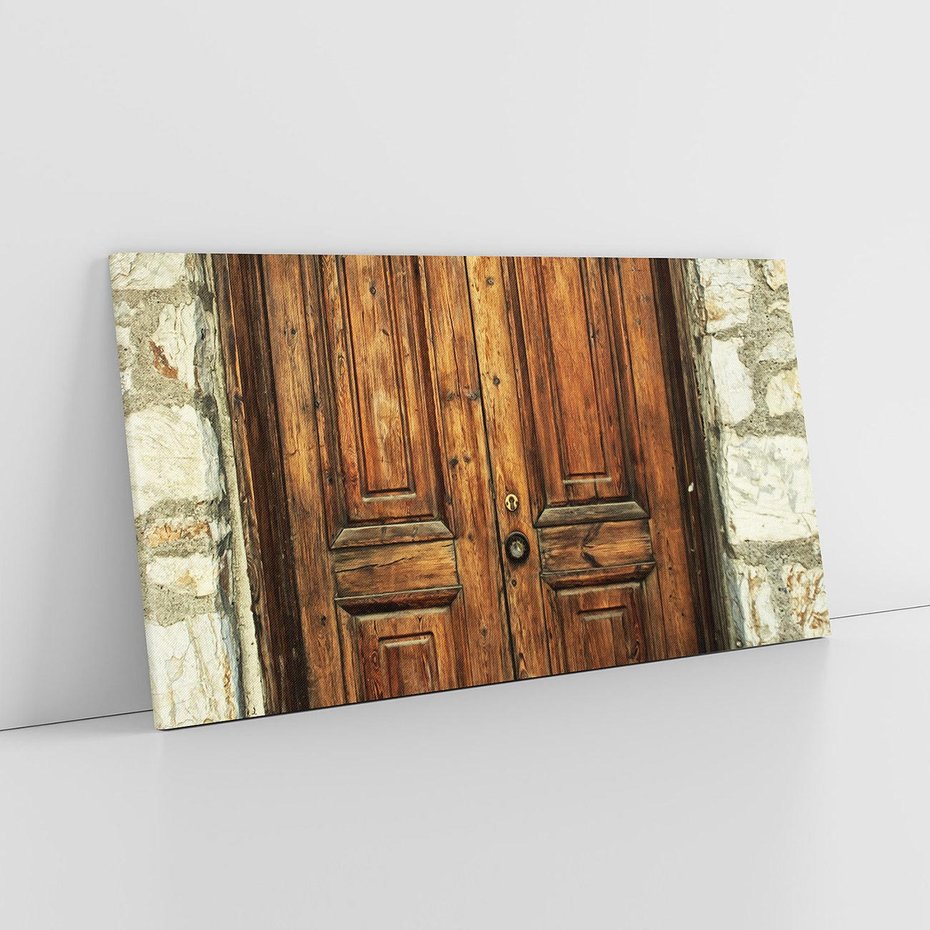 Obraz na płótnie 120x60 - Tajemnicze stare drzwi - stare, drzwi