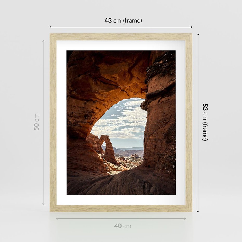 Plakat w ramie 40x50 - Magia pustynnego kanionu - pustynia, kanion - rama drewno