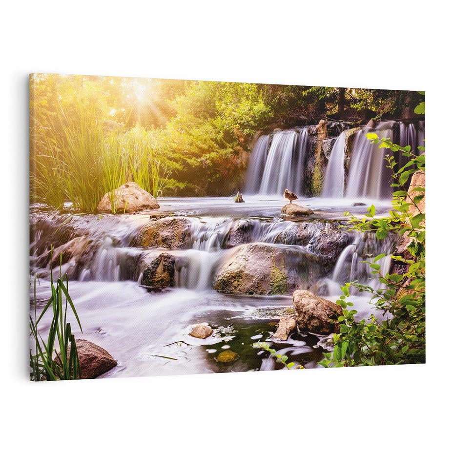 Obraz na płótnie 100x70 - Moc Natury - wodospad, rzeka