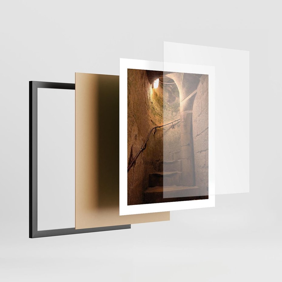 Plakat w ramie 40x50 - Perspektywa uliczki - uliczka, perspektywa - rama czarna