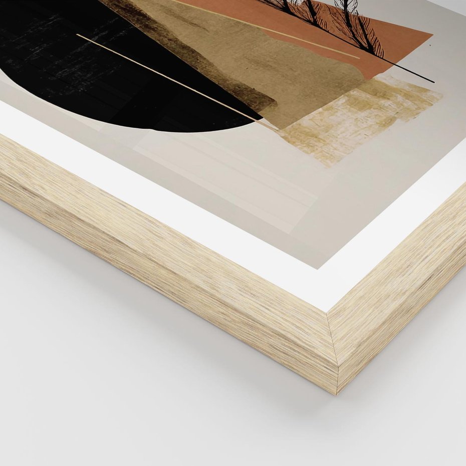 Plakat w ramie 30x40 - Wibracje Barw Ziemi - abstrakcyjny obraz, dziwne formy - rama drewno