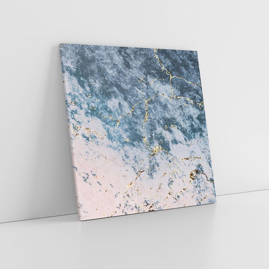 Obraz na płótnie 40x40 - Elegancja i Wyrafinowanie - marmur, złoto