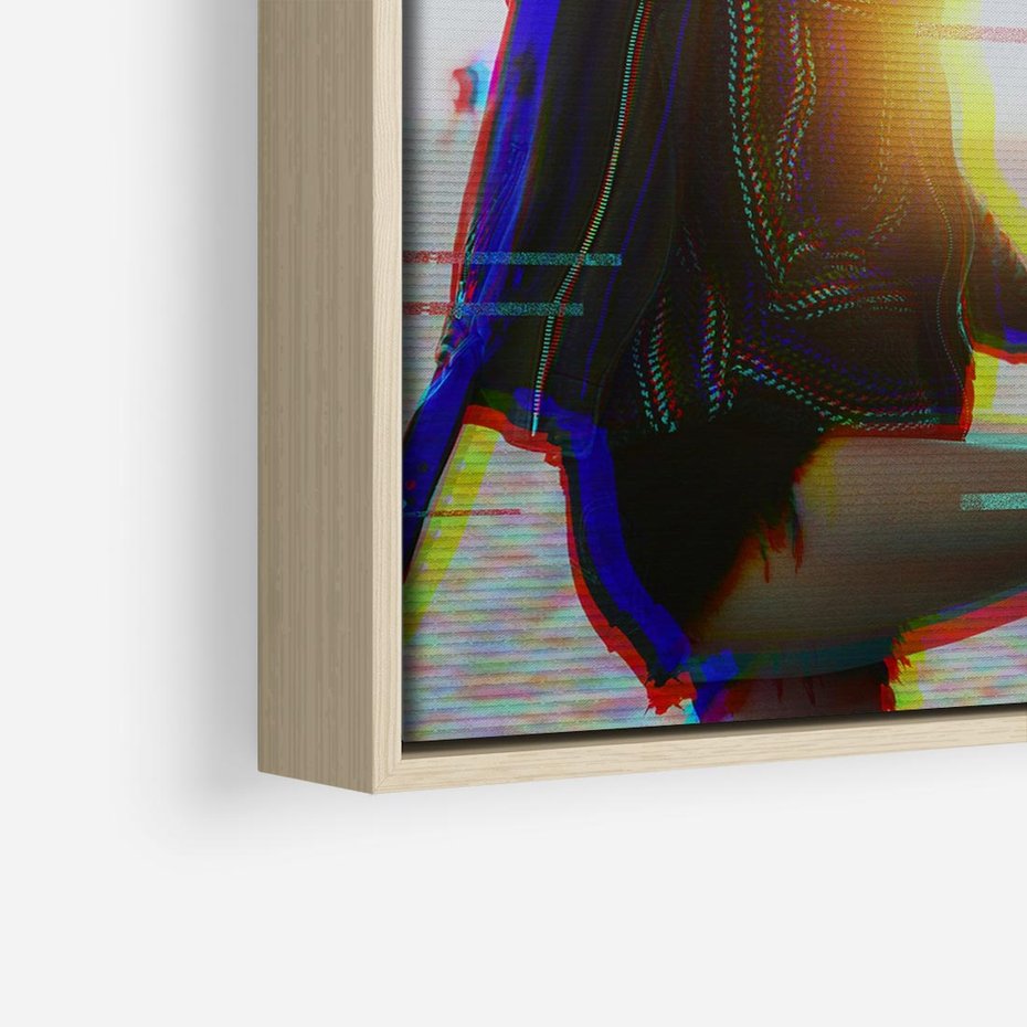 Obraz w ramie 50x50 - Taniec tęsknot - zdjęcie w stylu retro, dodane kolorowe akcenty - rama drewno