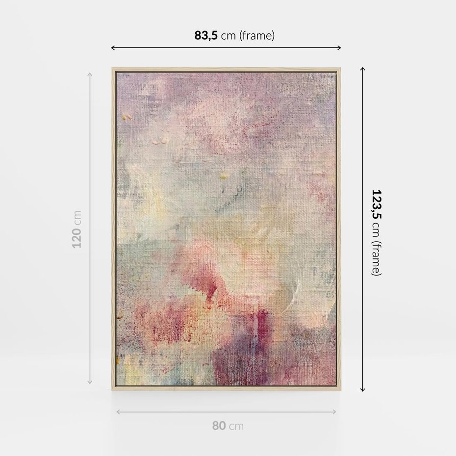 Obraz w ramie 80x120 - Miękka Melodia Pasteli - olejne płótno, pastelowe kolory - rama drewno