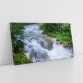 Obraz na płótnie 120x60 - Magia lasu nad rzeką - wodospad, rzeka