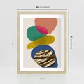 Plakat w ramie 40x50 - Kolorowe Przenikanie Kształtów - abstrakcyjne formy, obraz olejny - rama drewno