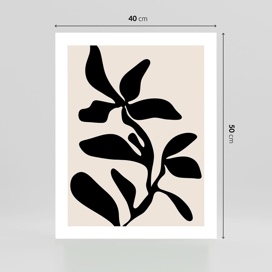 Plakat bez ramy 40x50 - Wibracje Akwarelowych Ścieżek - abstrakcyjny minimalistyczna kwiat, czarno biały plakat