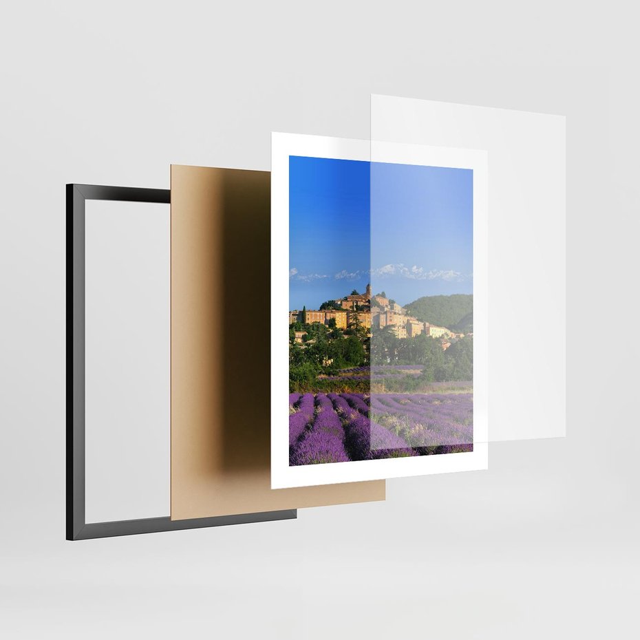 Plakat w ramie 40x50 - Prowansalska Aura - lawenda, Prowansja - rama czarna