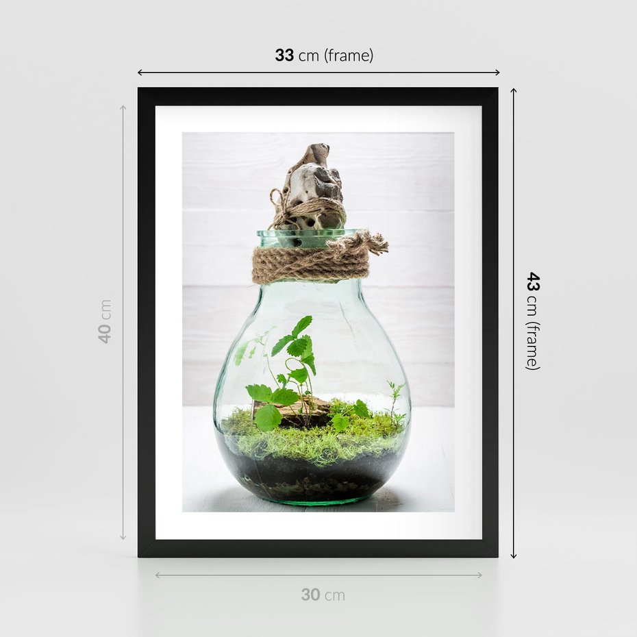 Plakat w ramie 30x40 - Żywioł Natury - liście, zieleń - rama czarna