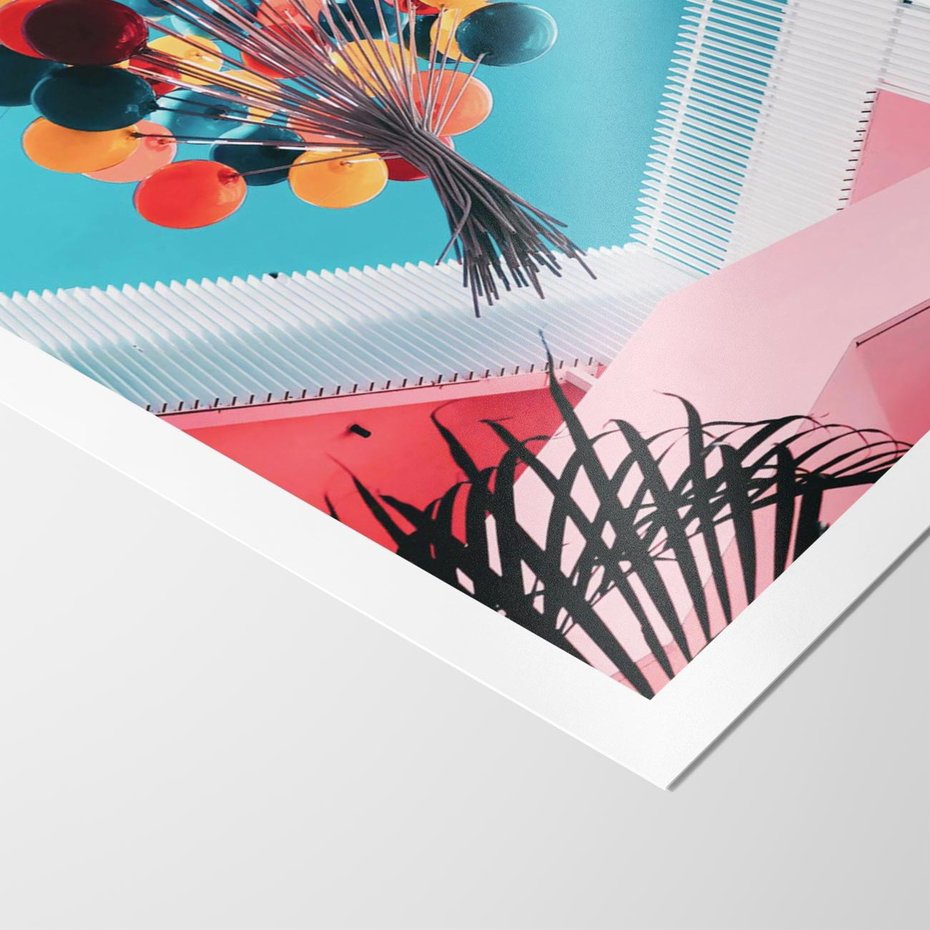 Plakat bez ramy 30x40 - Kolorowe Balony Pod Niebem - kolorowe balony na tle niebieskiego nieba