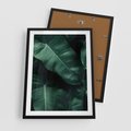 Plakat w ramie 50x70 - Liście Bananowca - minimalizm, zielone liście bananowca - rama czarna