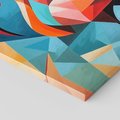Obraz na płótnie 60x60 - Flamingo - postać flaminga, kubizm