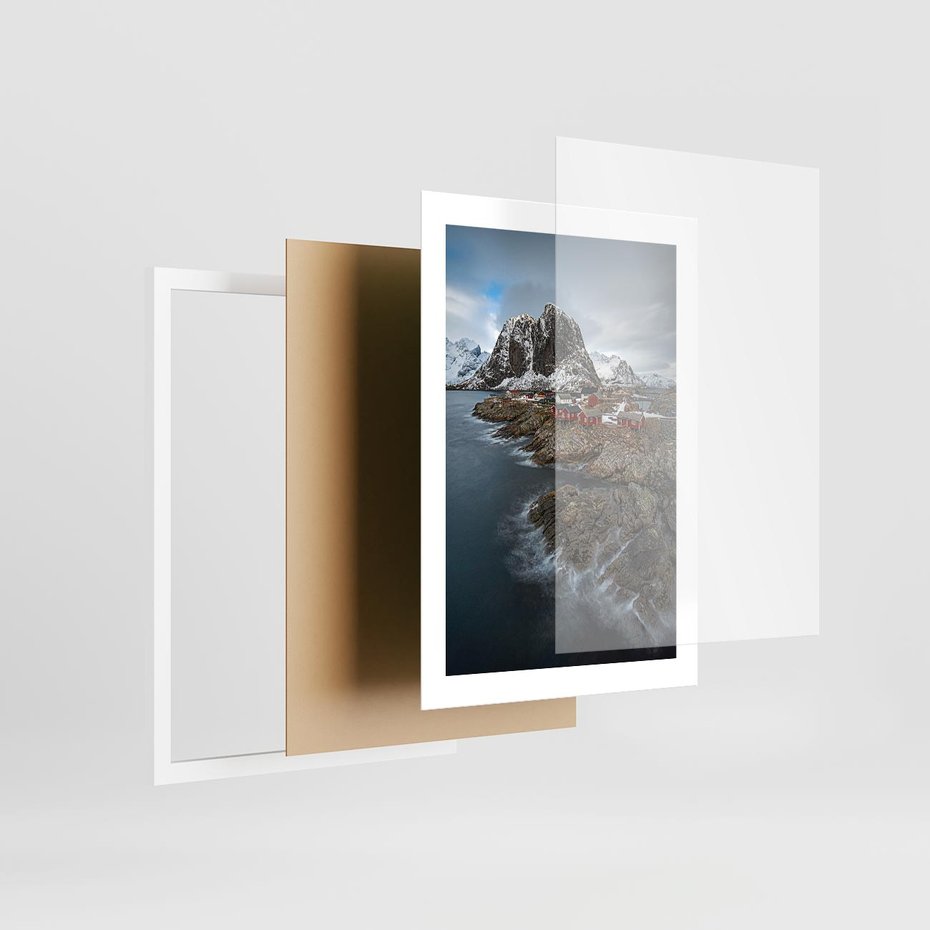 Plakat w ramie 30x40 - Skandynawia - górska odsłona - Skandynawia, góry - rama biała
