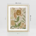 Plakat w ramie 40x50 - Beżowo i Roślinnie - nowoczesny plakat, roślinność - rama drewno