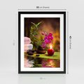 Plakat w ramie 30x40 - Światło Świecących Kwiatów w Spa - spa, świaca - rama czarna