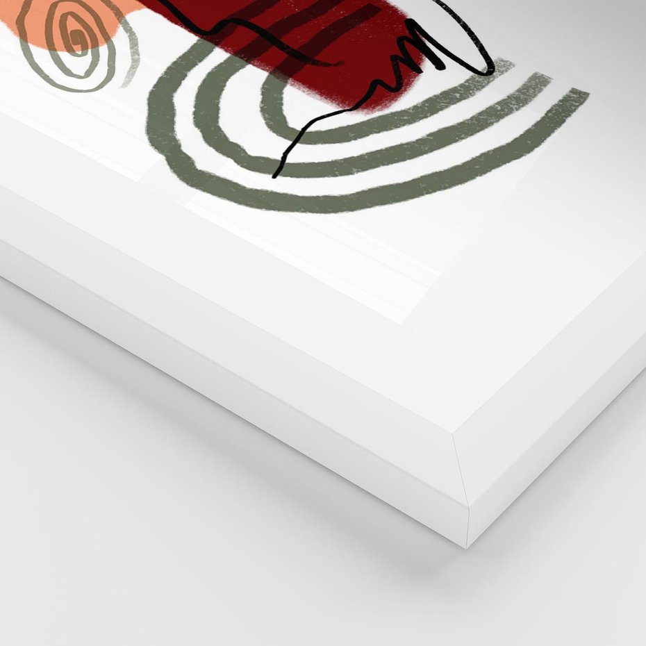 Plakat w ramie 50x70 - Boho Raj - abstrakcyjna sztuka, boho kształty - rama biała