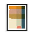 Plakat w ramie 50x70 - Geometryczna Grafika na Plakacie - geometryczna nowoczesna grafika, minimalizm - rama czarna