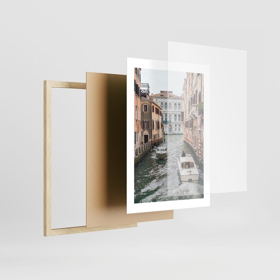 Plakat w ramie 30x40 - Wenecja na Twojej Ścianie - wenecja, kanały - rama drewno
