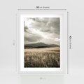 Plakat w ramie 30x40 - Nostalgiczny Krajobraz - pole, krajobraz - rama biała