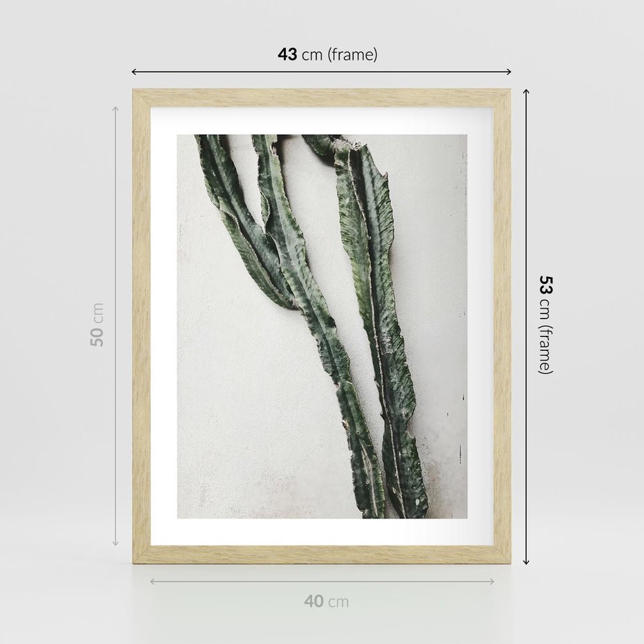 Plakat w ramie 40x50 - Zielona Roślina z Liśćmi - zielona roślina, liście - rama drewno