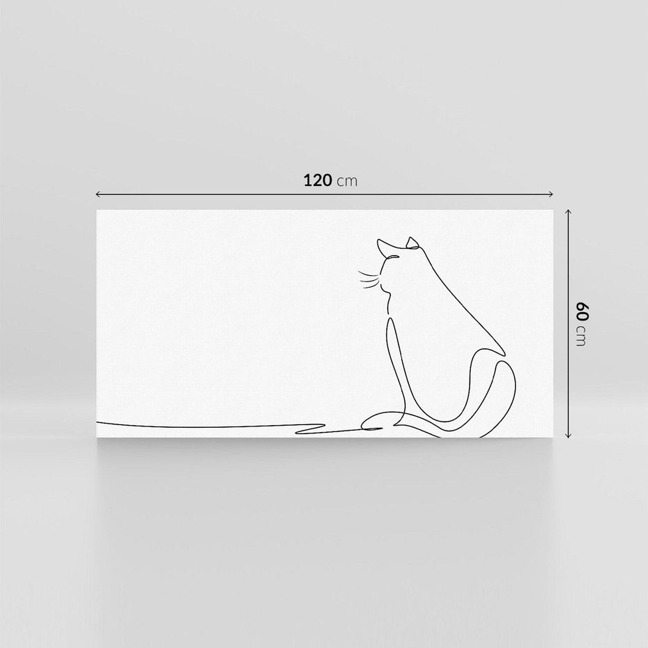 Obraz na płótnie 120x60 - Koci Szkic - szkic, line art