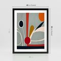 Plakat w ramie 40x50 - Harmonia Kolorowych Impulsów - abstrakcyjny obraz olejny, dziwne formy - rama czarna