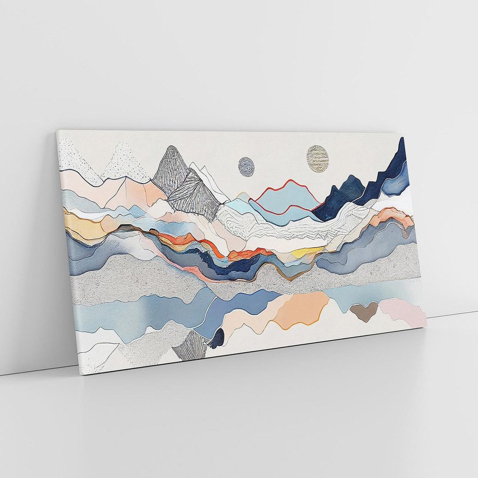 Obraz na płótnie 120x60 - Dynamiczne Góry - akwarelowe graficzne góry, krajobraz