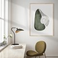 Plakat w ramie 50x70 - Owocowe Boho Inspiracje - minimalistyczny plakat, gruszka - rama drewno