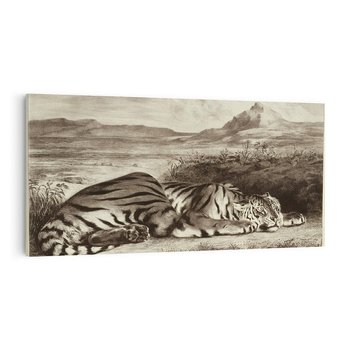 Obraz na płótnie 140x70 - "Królewski Tygrys" Eugène Delacroix - Reprodukcja - reprodukcja, obraz na płótnie