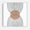 Obraz w ramie 50x50 - Przenikające Widzenia - półkola, koło - rama biała