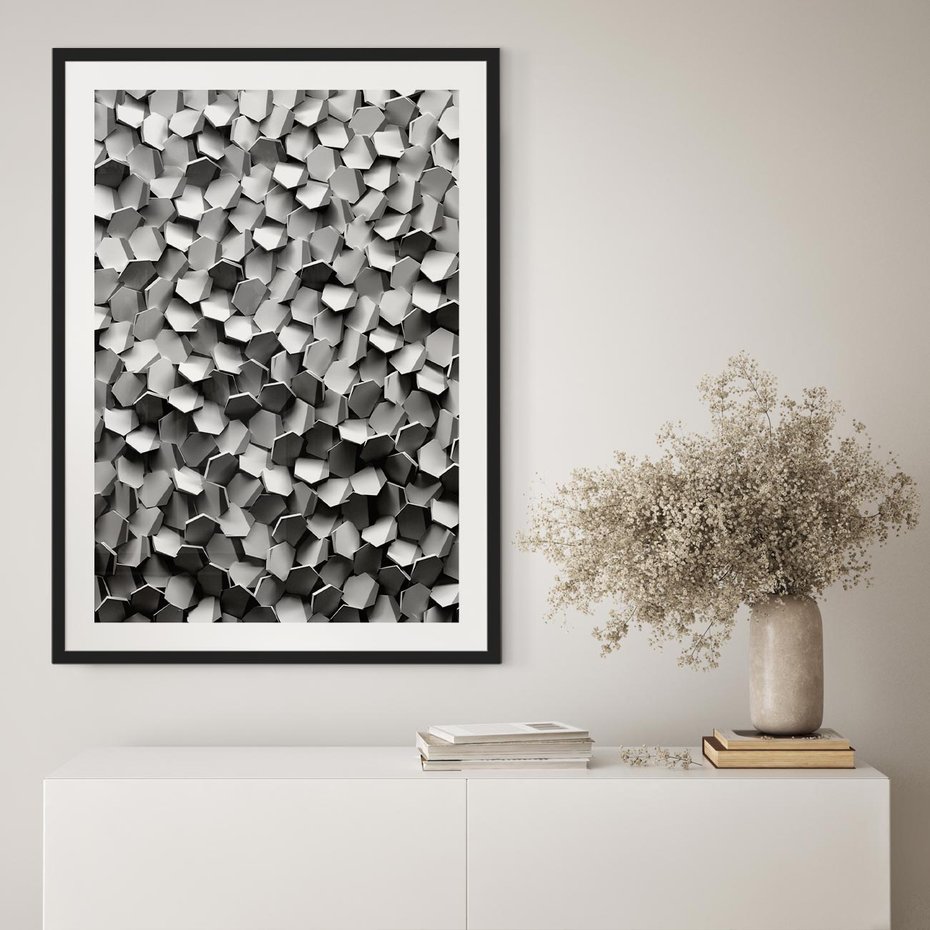 Plakat w ramie 30x40 - Odkryj głębię sztuki - graficzne, 3D - rama czarna