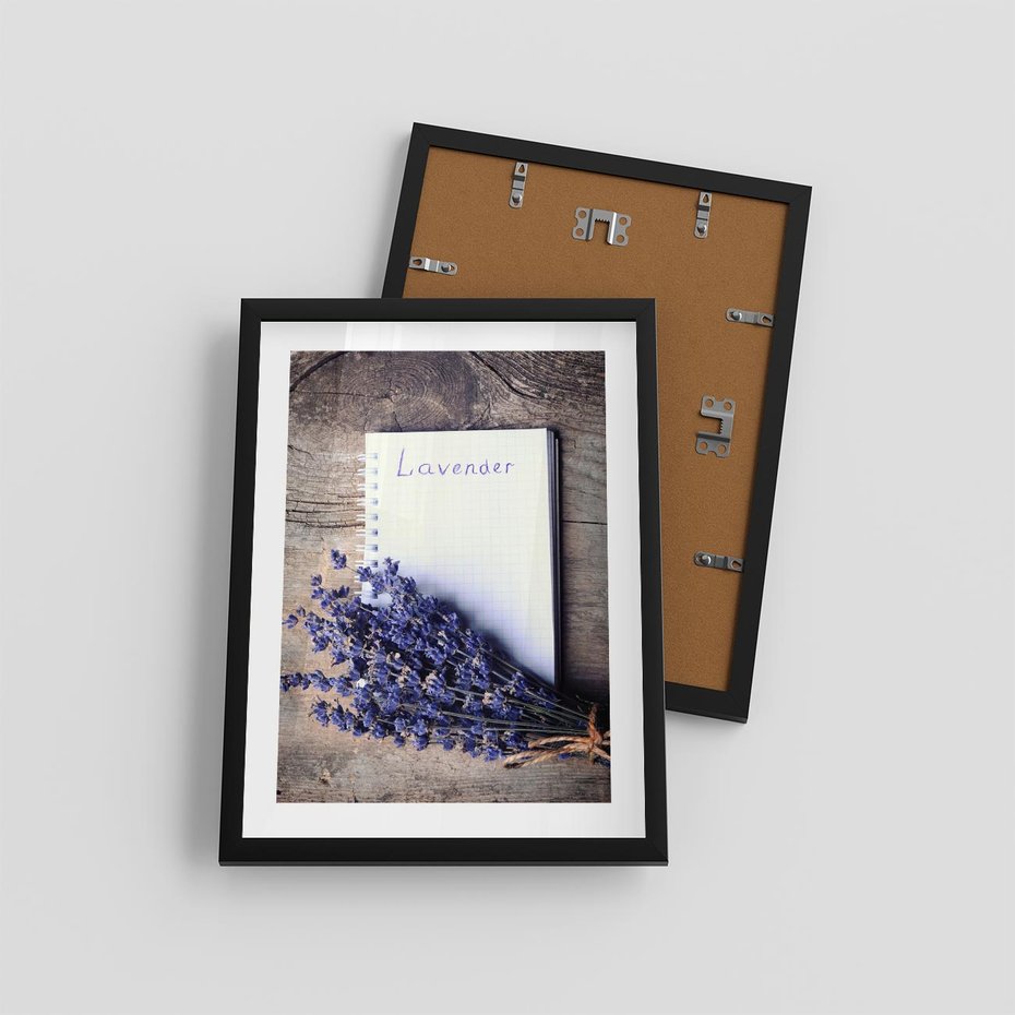 Plakat w ramie 30x40 - Lawendowa Magia - lawenda, fiolet - rama czarna