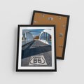 Plakat w ramie 40x50 - Kansas i Route 66 - Kansas, route 66 - rama czarna