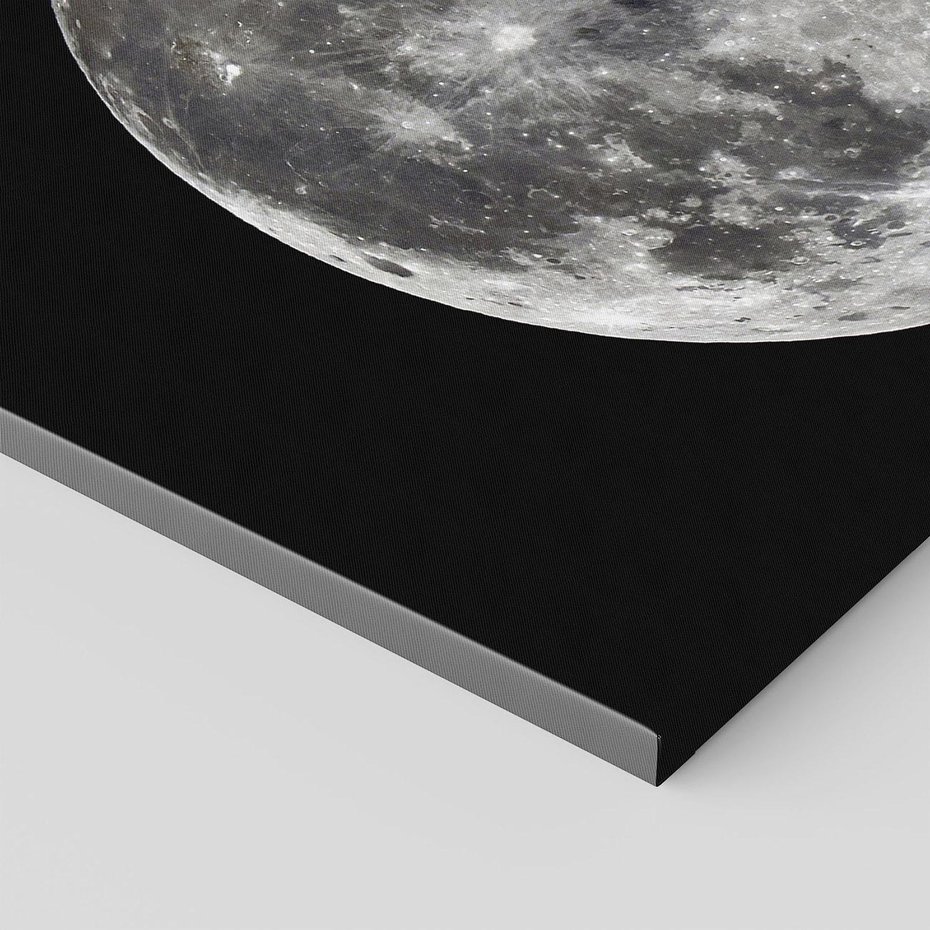 Obraz na płótnie 120x80 - Księżycowa Aura - zdjęcie, ogromny księżyc na czarnym tle