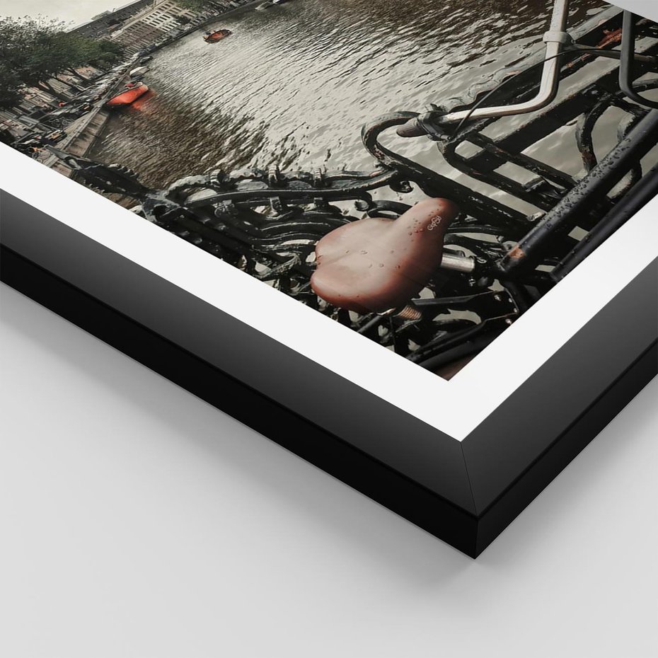 Plakat w ramie 50x70 - Miasto na Wodzie - holenderskie kanały, amsterdam - rama czarna