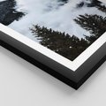 Plakat w ramie 50x70 - Zimowa Magia Gór: Śnieżne Szczyty - grajobraz górski, zima - rama czarna