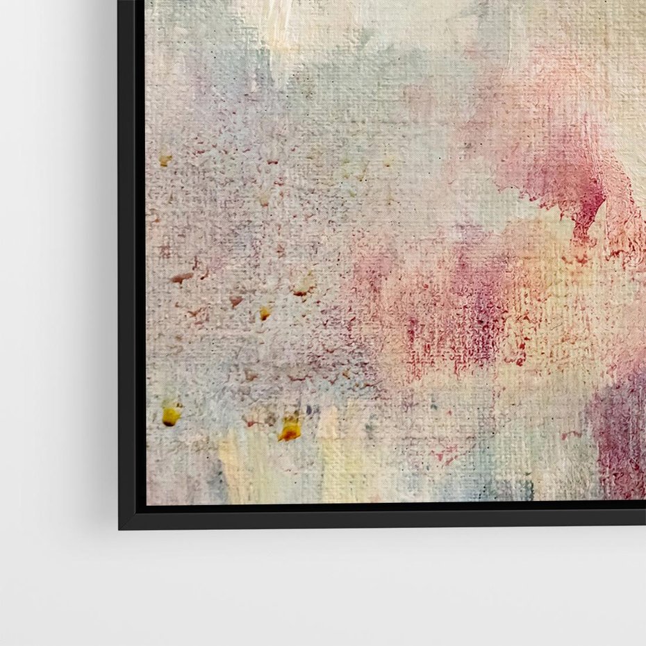 Obraz w ramie 50x50 - Miękka Melodia Pasteli - olejne płótno, pastelowe kolory - rama czarna