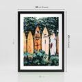 Plakat w ramie 30x40 - Surfowanie w Harmonii z Naturą - deski surfingowe, oparte o rośliny - rama czarna