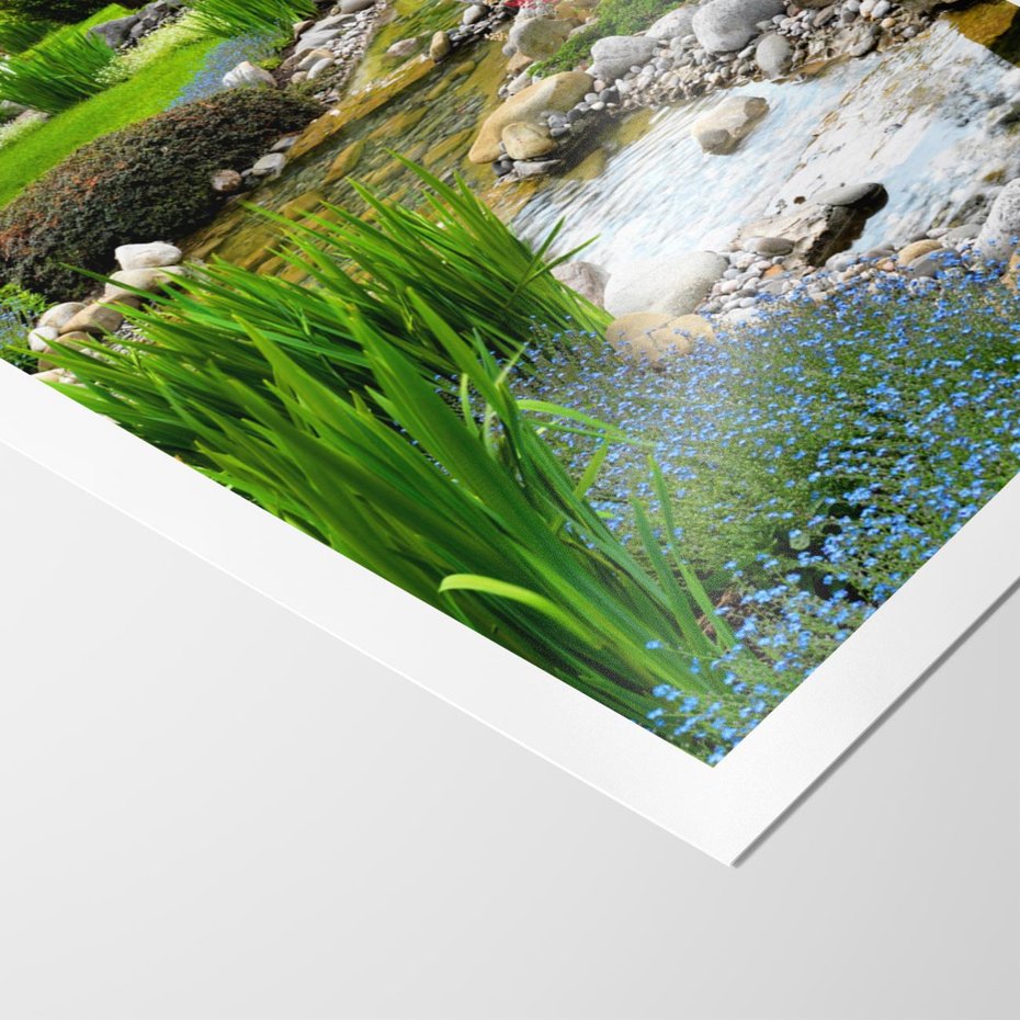 Plakat bez ramy 21x30 - Ogródowy Strumyk - strumyk, ogród