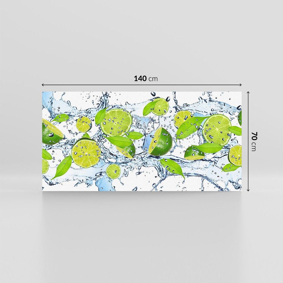 Obraz na płótnie 140x70 - Świeżość limonki i błękity wody - limonka, woda